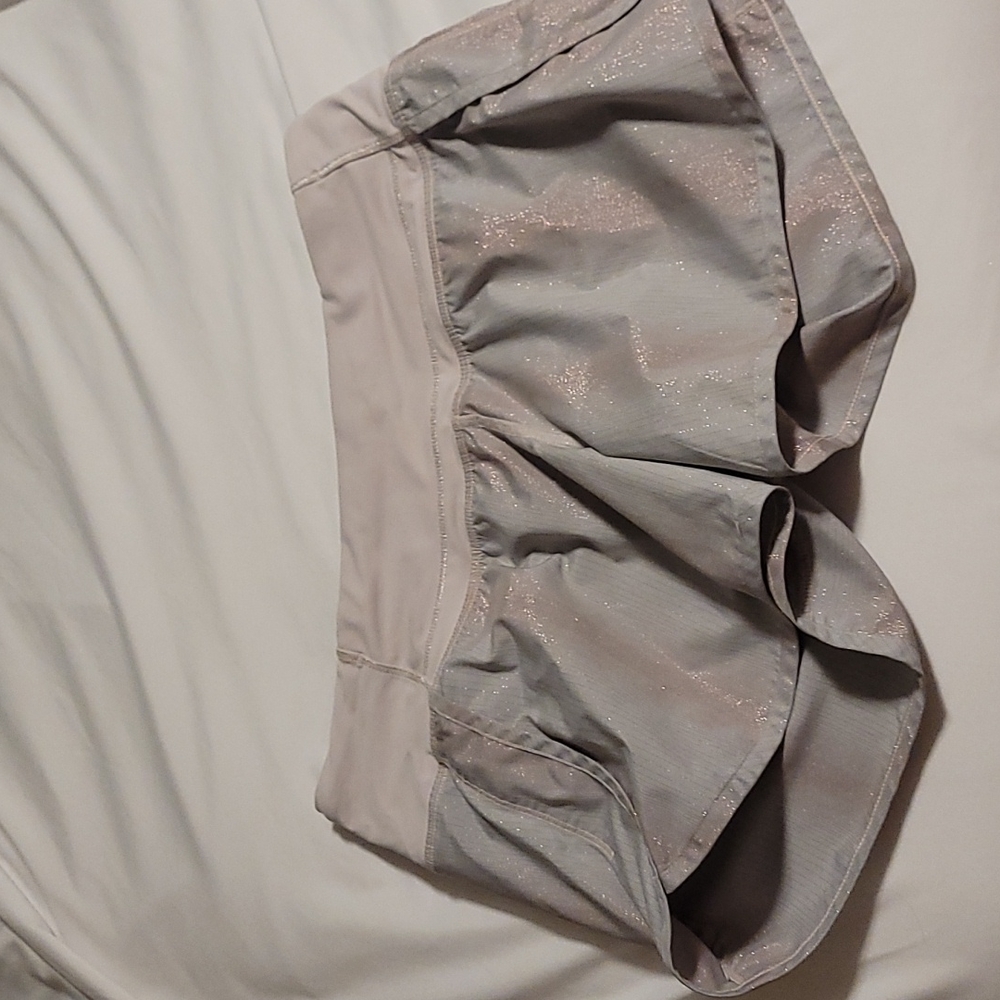 Lululemon speed up shorts, pink sparkle, size 6